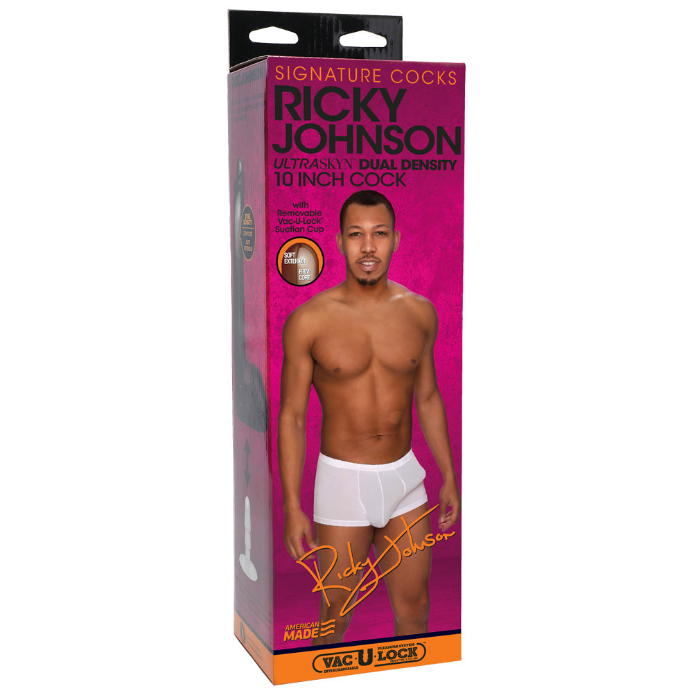 Signature Penis Ricky Johnson 10" Ultraskyn Penis With Removable Vac-U-Lock Suction Cup Chocolate | 782421080198 | Discreet Personal Wellness