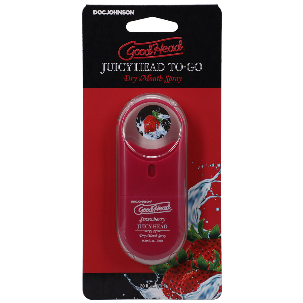 Goodhead Juicy Head Dry Mouth Spray To-Go Strawberry .30 oz. | 782421083830 | Discreet Personal Wellness
