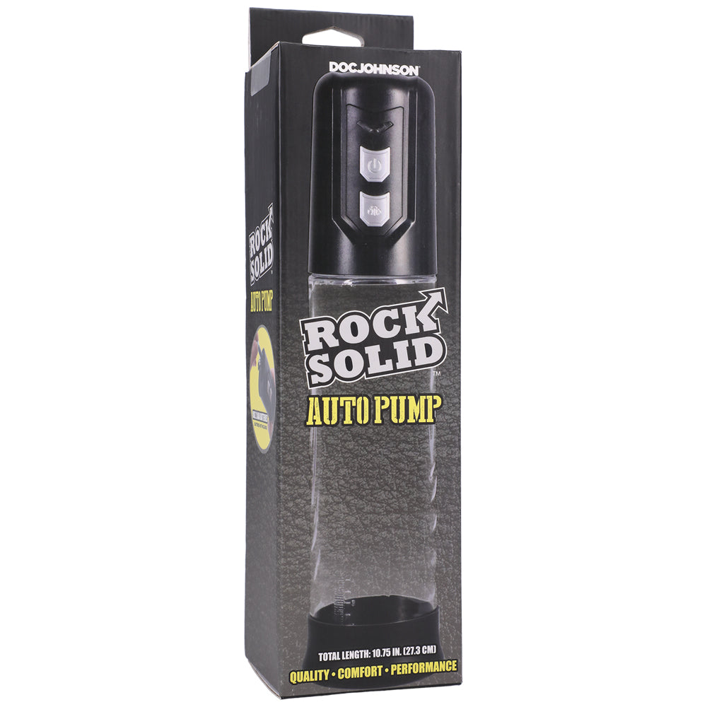Rock Solid Auto Pump Black/Clear | 782421086497 | Discreet Personal Wellness