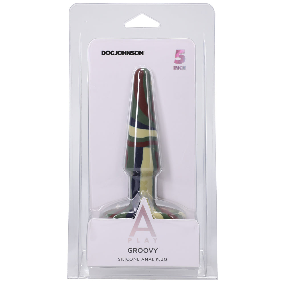 A-Play Groovy Silicone Anal Plug 5" Camouflage | 782421086640 | Discreet Personal Wellness