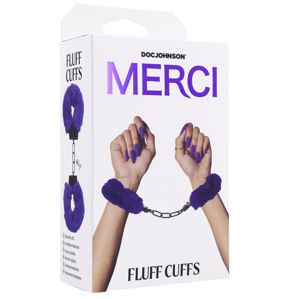 Merci Fluff Cuffs Violet | 782421088729 | Discreet Personal Wellness