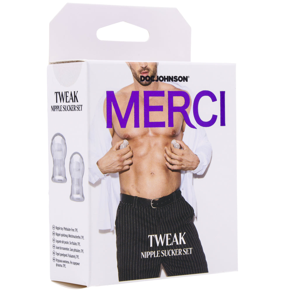 Merci Tweak Nipple Sucker Set Clear | 782421089368 | Discreet Personal Wellness
