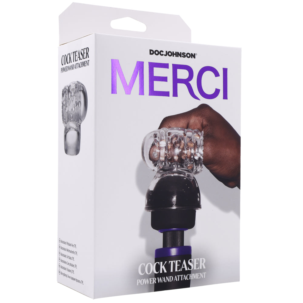 Merci Penis Teaser Wand Attachment Clear | 782421089733 | Discreet Personal Wellness