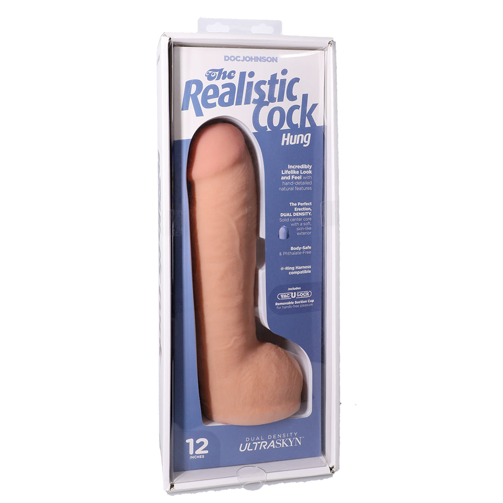 The Realistic Penis Hung Ultraskyn 12" With Balls Vanilla | 782421091453 | Discreet Personal Wellness