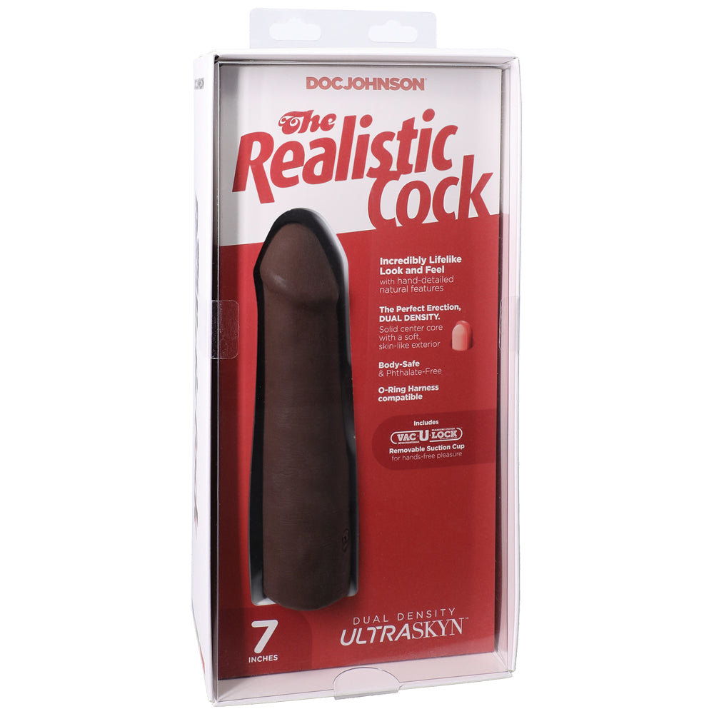 The Realistic Penis Ultraskyn 7" Chocolate | 782421091668 | Discreet Personal Wellness