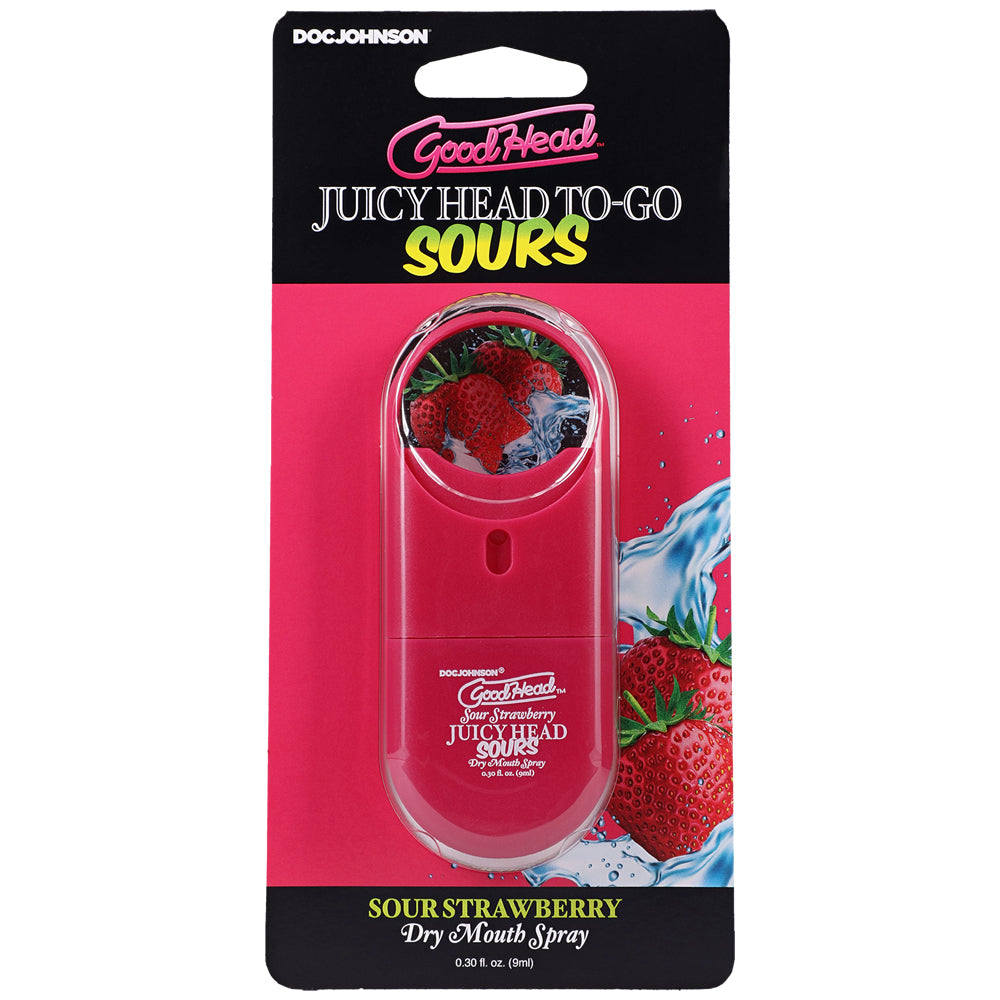 Goodhead Juicy Head Dry Mouth Spray To-Go Sour Strawberry 0.30 oz. | 782421093600 | Discreet Personal Wellness