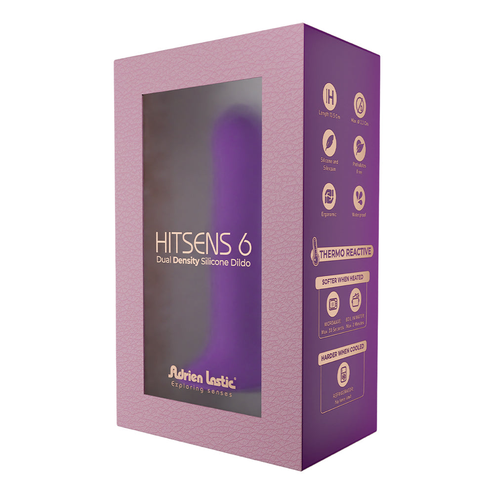 Adrien Lastic Hitsens 6 Dual Density Silicone Dildo Purple | 782421093792 | Discreet Personal Wellness