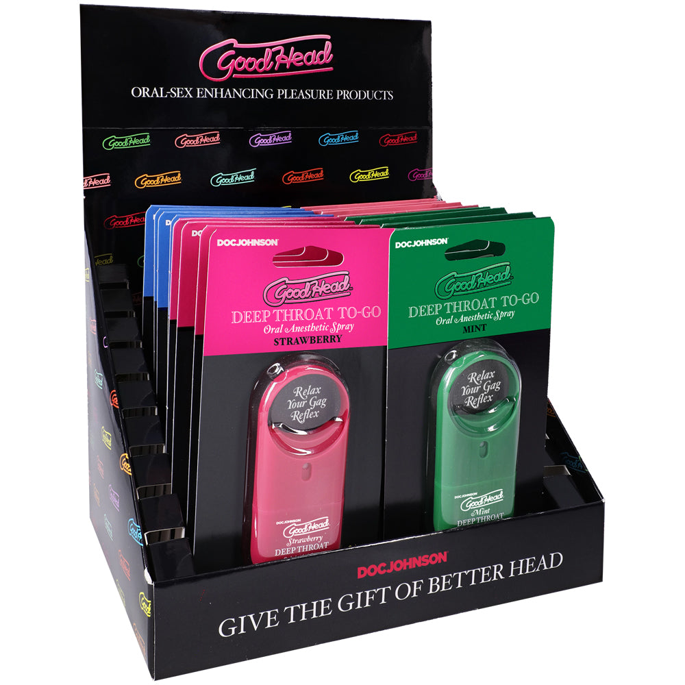 Goodhead Deep Oral Spray To-Go Display | 782421096069 | Discreet Personal Wellness