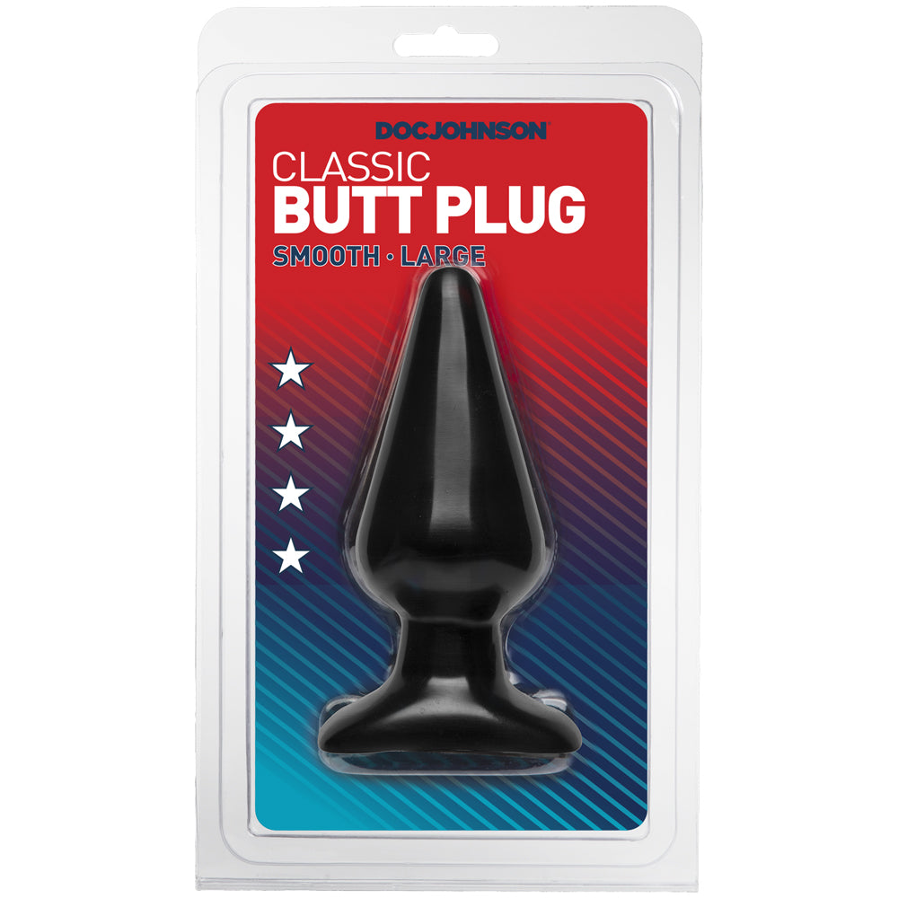 Classic Butt Plug - Smooth - Large Black | 782421110802 | Discreet Personal Wellness