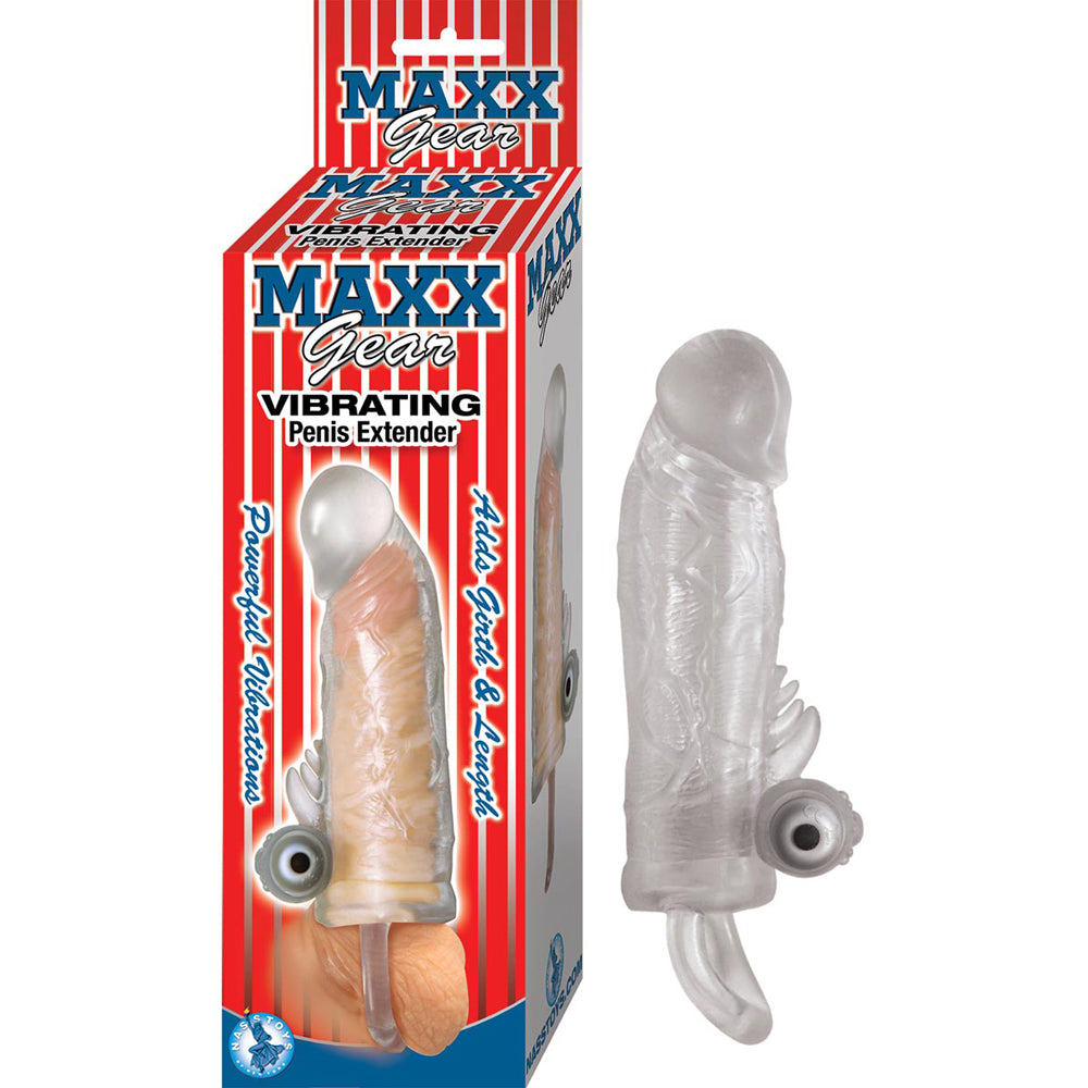 Maxx Gear Vibrating Penis Extender Clear | 782631273113 | Discreet Personal Wellness