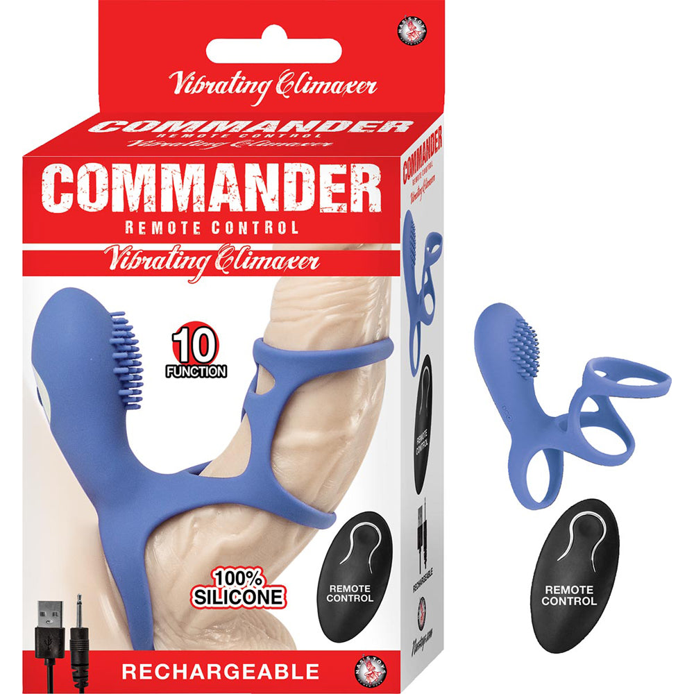 Commander Remote Control Vibrating Climaxer Blue | 782631289626 | Discreet Personal Wellness