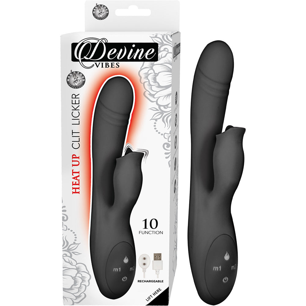 Devine Vibes Heat Up Clitoris Licker Black | 782631293913 | Discreet Personal Wellness