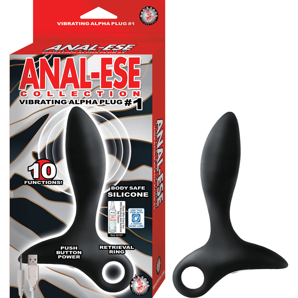 Anal Ese Collection Vibrating Alpha Plug #1 Black | 782631298109 | Discreet Personal Wellness