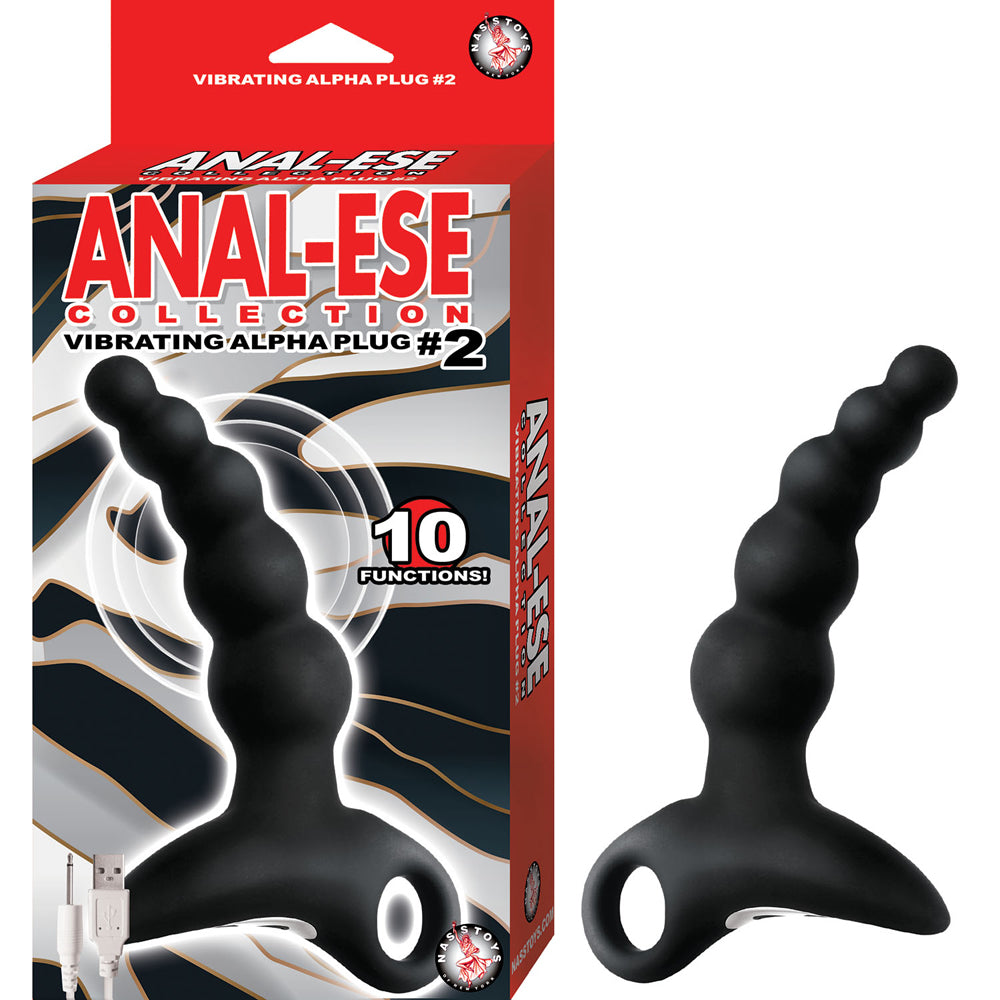 Anal Ese Collection Vibrating Alpha Plug #2 Black | 782631298208 | Discreet Personal Wellness