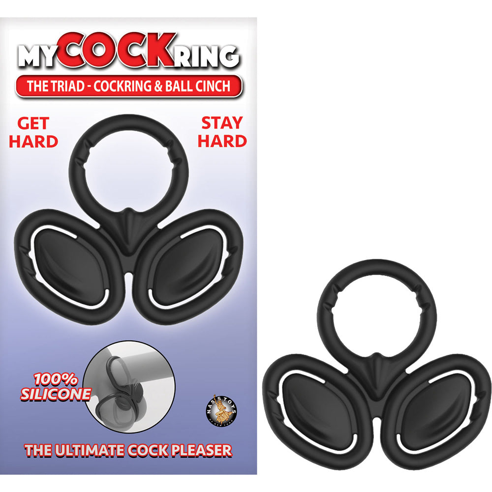 My Penisring The Triad Penisring & Ball Cinch Black | 782631300505 | Discreet Personal Wellness