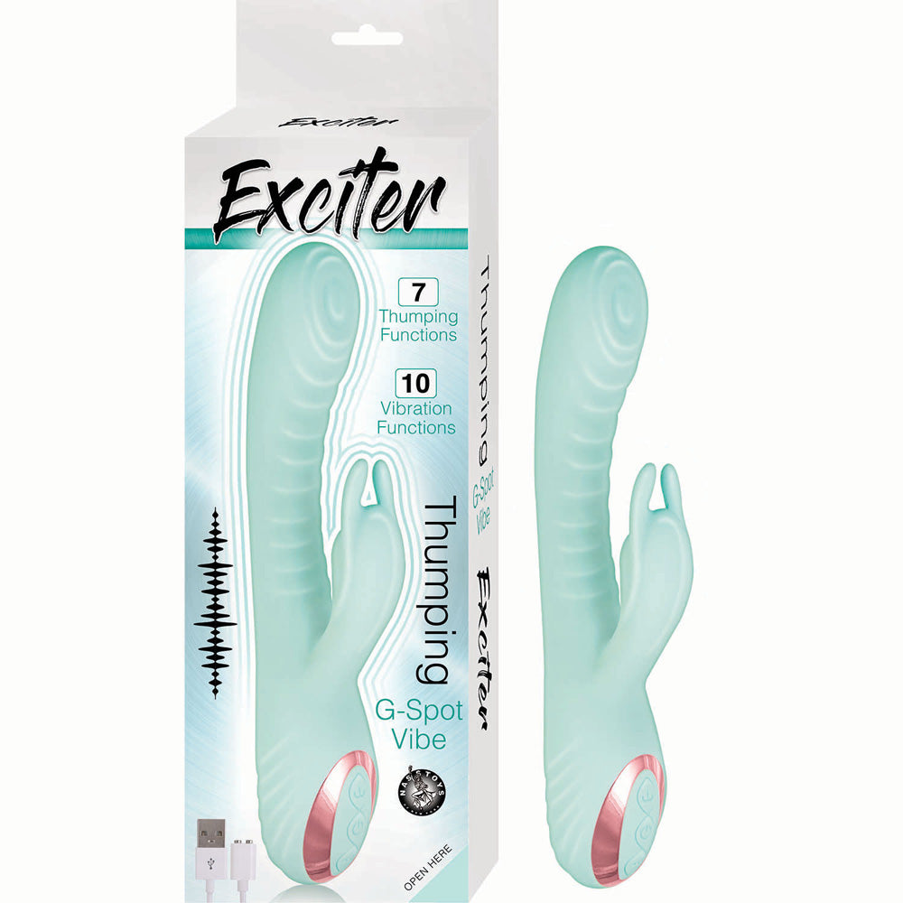 Exciter Thumping G Spot Vibe Aqua | 782631302417 | Discreet Personal Wellness