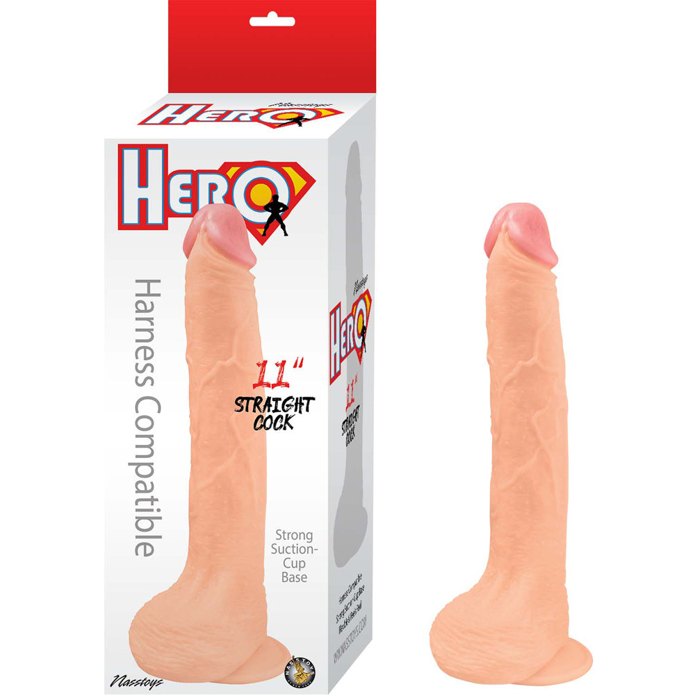 Hero 11" Straight Penis Whte | 782631308501 | Discreet Personal Wellness