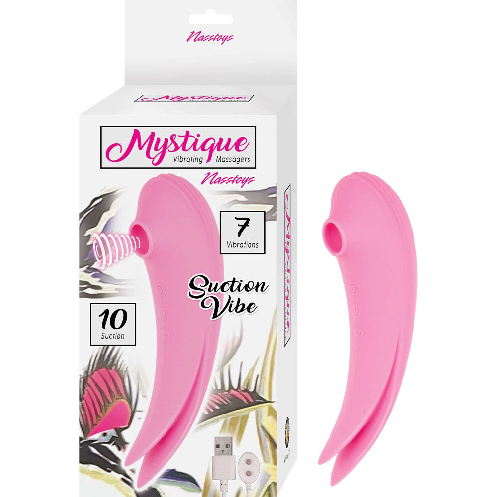 Mystique Vibrating Massagers Suction Vibe Pink | 782631309713 | Discreet Personal Wellness