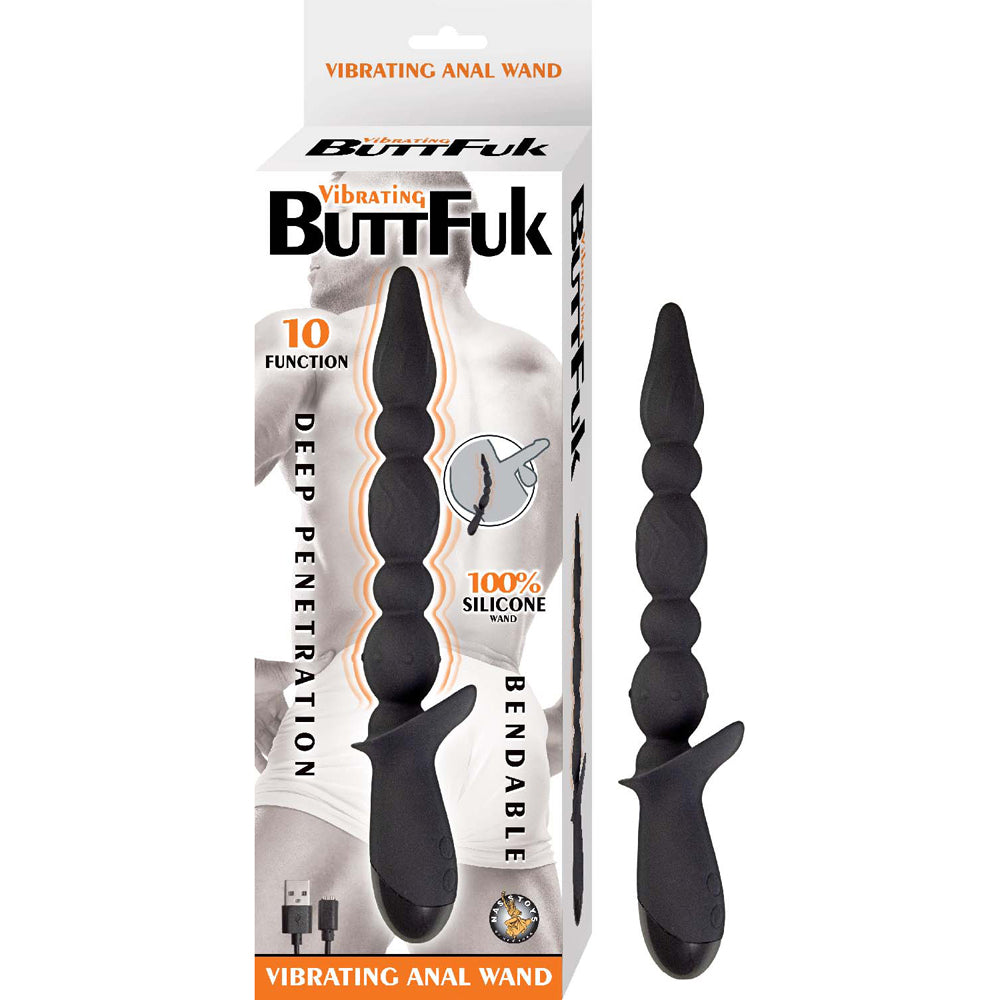 Vibrating Buttfuk Vibrating Anal Wand Black | 782631313505 | Discreet Personal Wellness