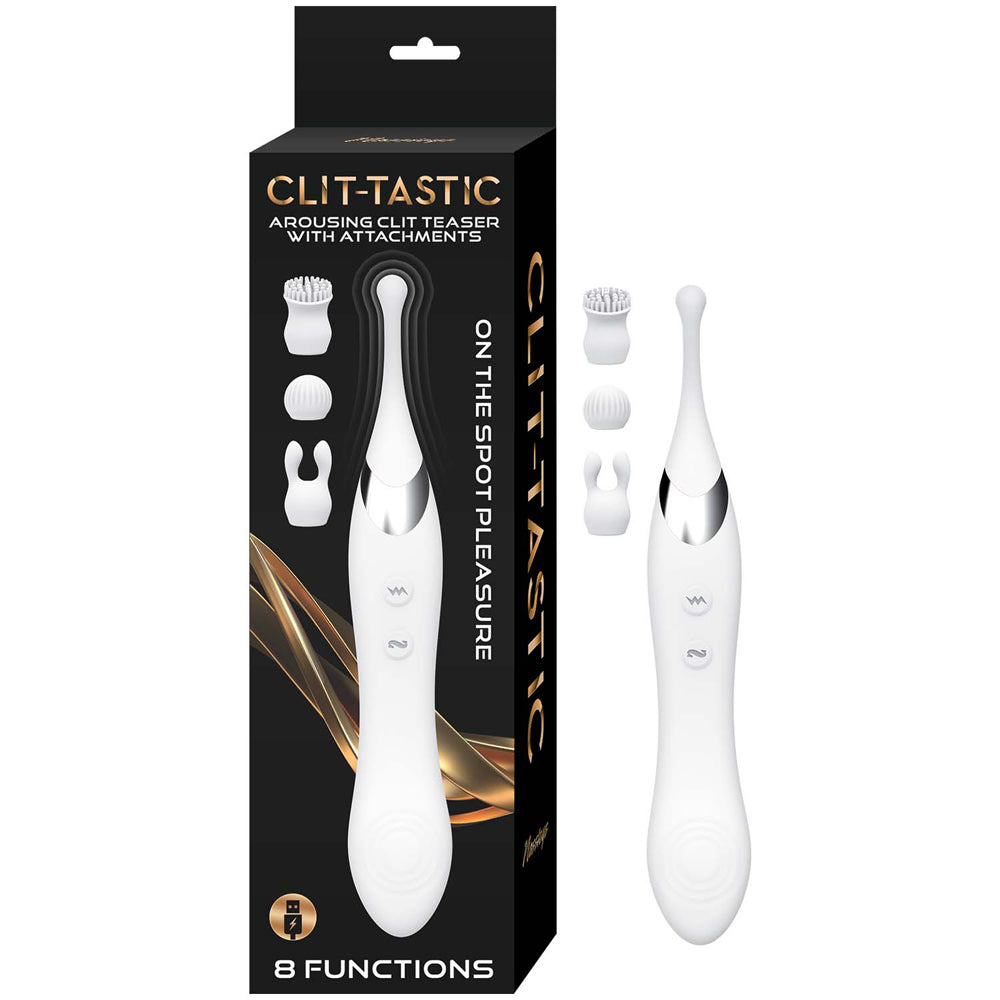 Clitoris-Tastic Arousing Clitoris Teaser W/Attachments White | 782631323924 | Discreet Personal Wellness