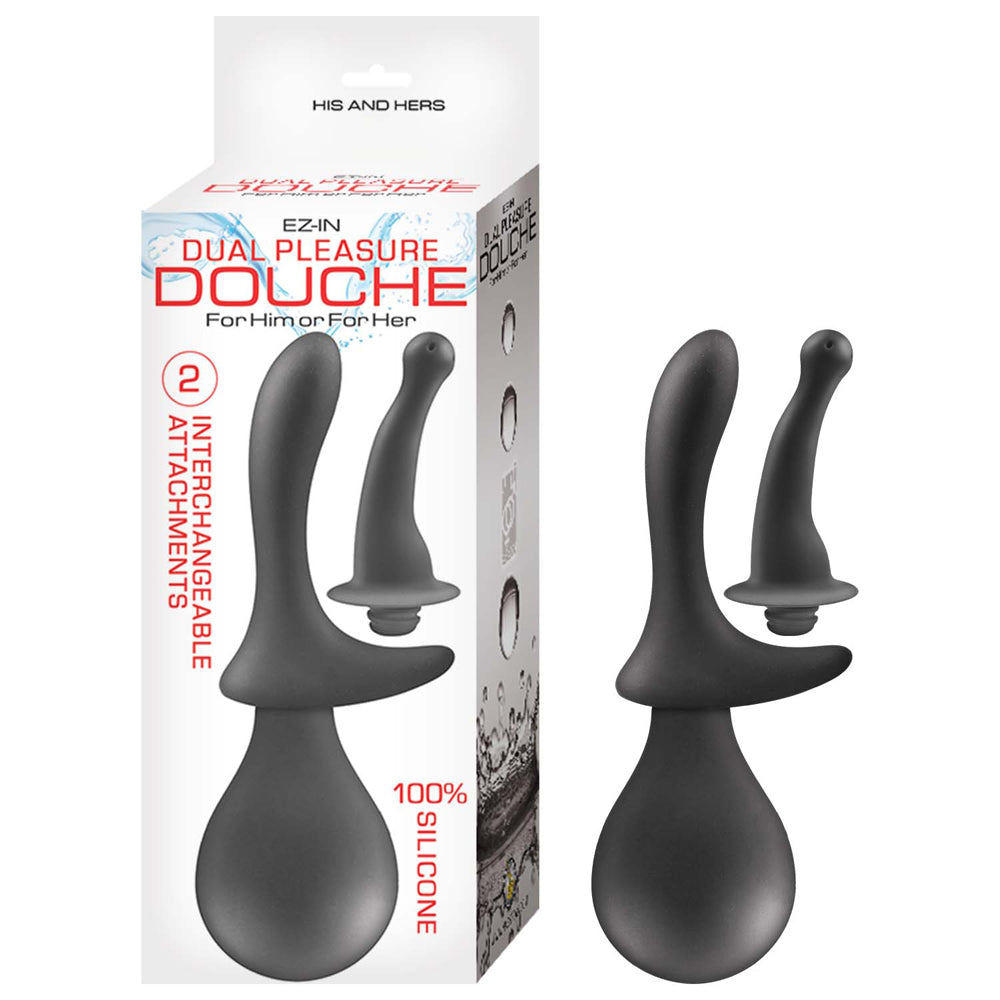 EZ-In Dual Pleasure Douche Black | 782631324303 | Discreet Personal Wellness