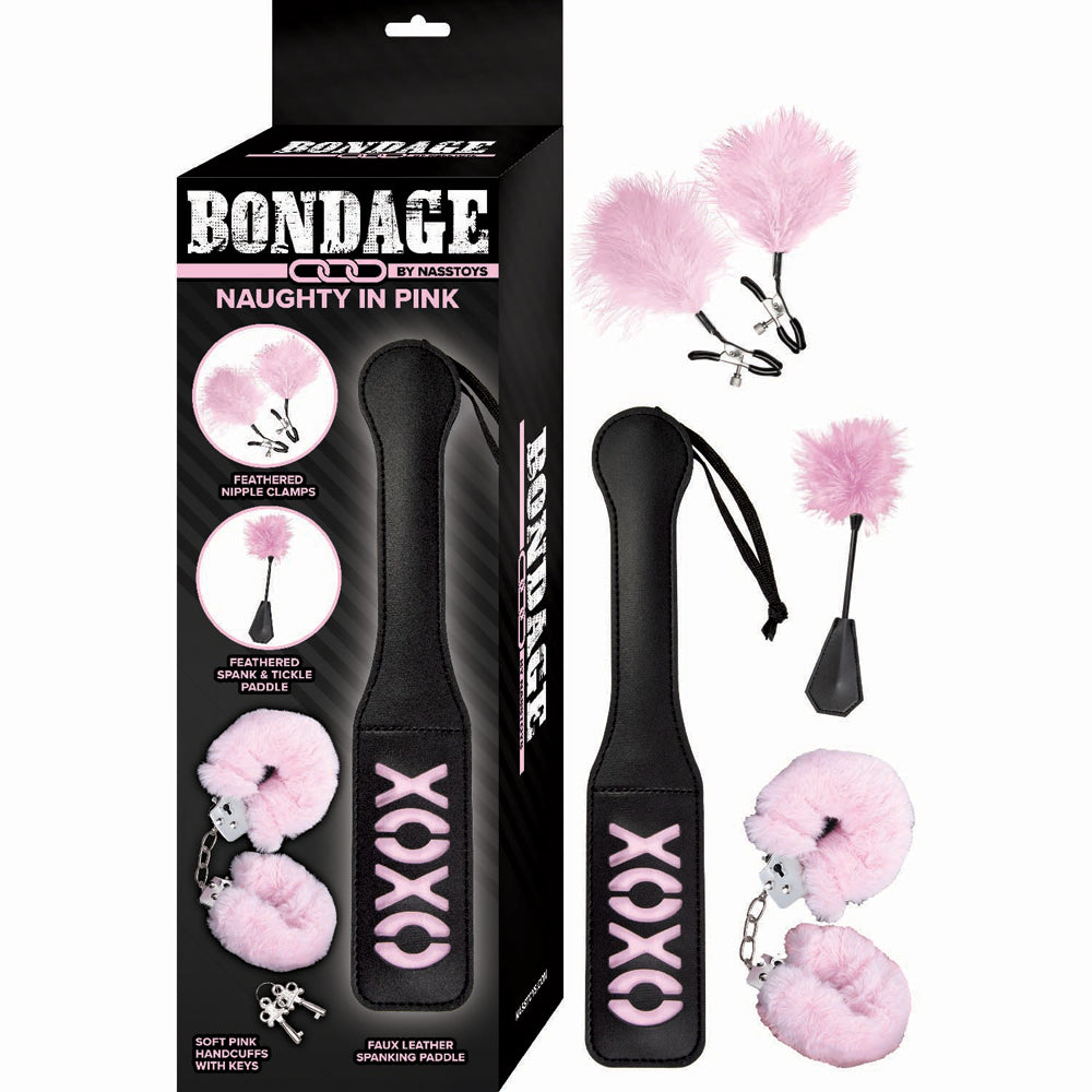 Bondage By Nasstoys Naughty In Pink Black & Pink | 782631324501 | Discreet Personal Wellness