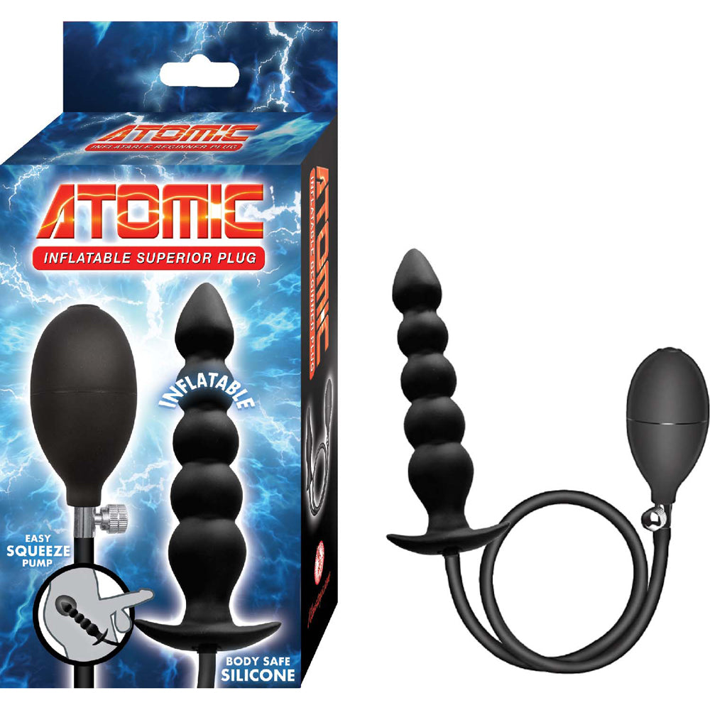 Atomic Inflatable Superior Plug Black | 782631325805 | Discreet Personal Wellness