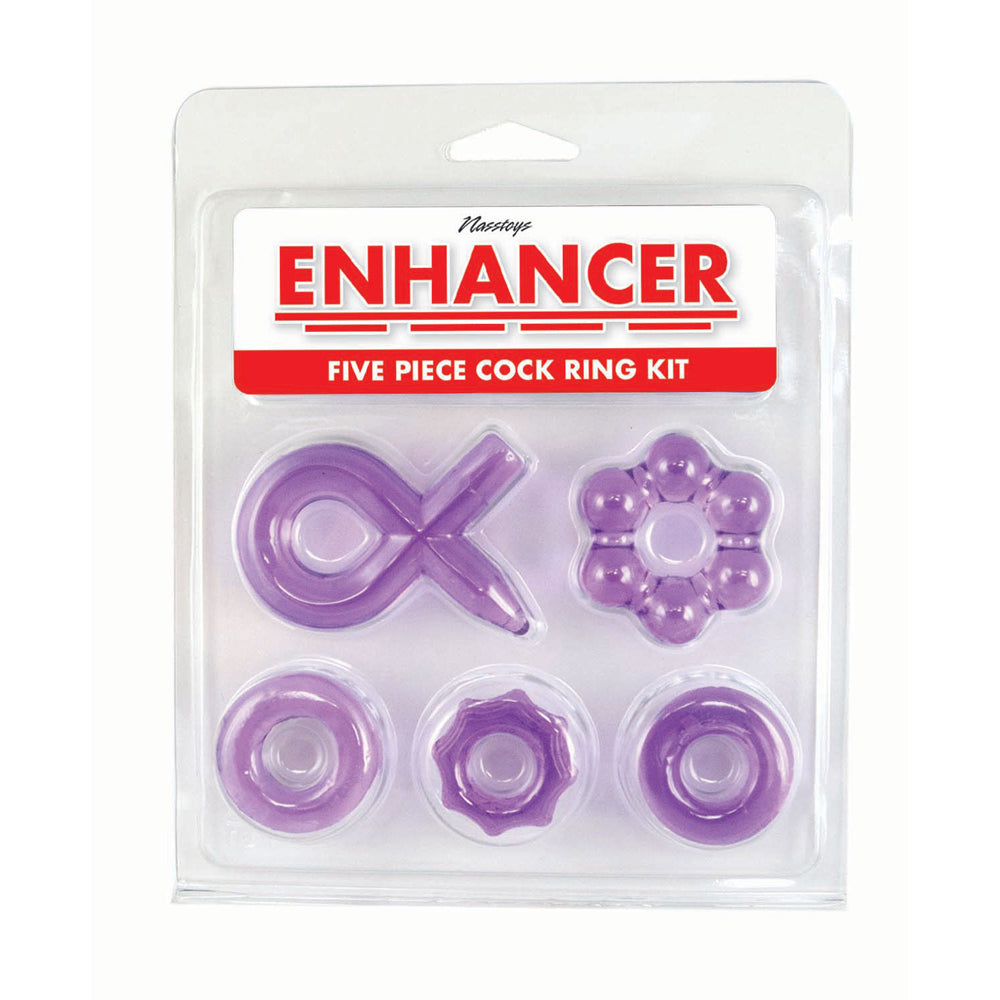 Enhancer Five Piece Penis Ring Set Purple | 782631328103 | Discreet Personal Wellness