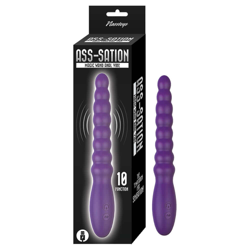 Ass-Sation Magic Wand Anal Vibe Purple | 782631328424 | Discreet Personal Wellness