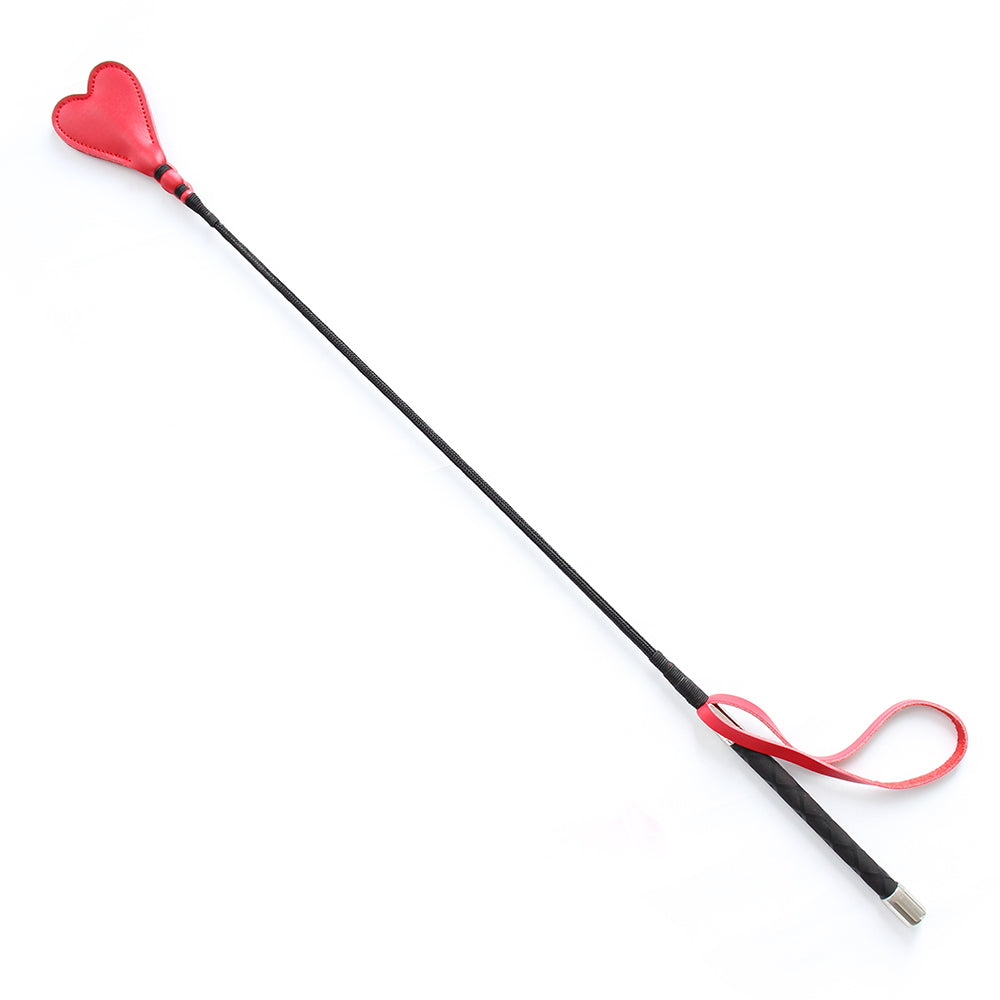 26" Heart Crop PVC Ornate Pro Handle Red | 802991613951 | Discreet Personal Wellness