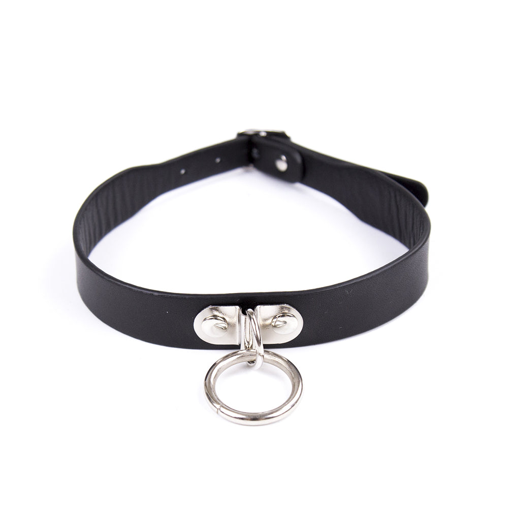 D Ring PVC Collar Black | 802991614156 | Discreet Personal Wellness