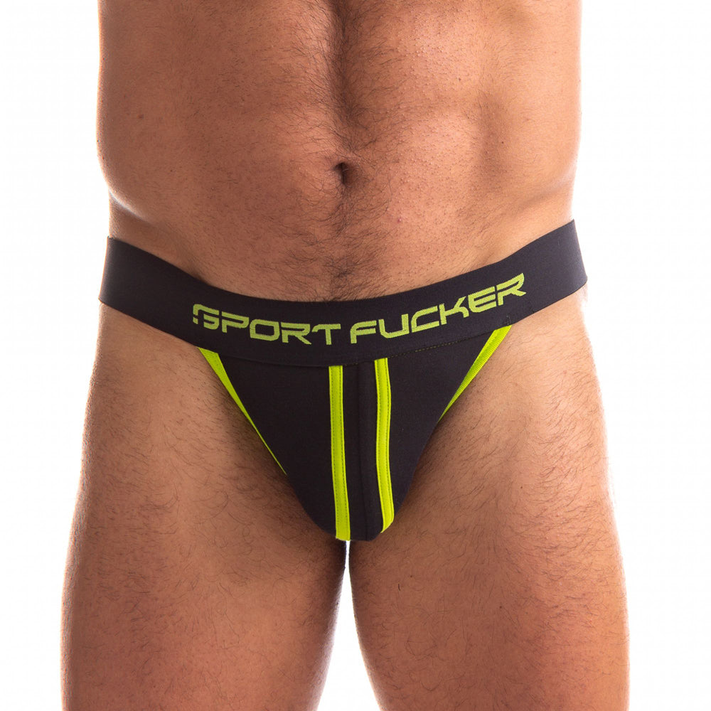 Sport funer Jersey Jock Black/Green Lg | 810001686383 | Discreet Personal Wellness