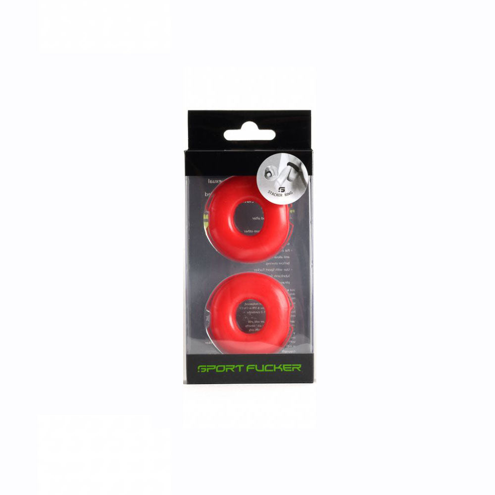 Sport funer Stacker Rings Red | 810001687724 | Discreet Personal Wellness