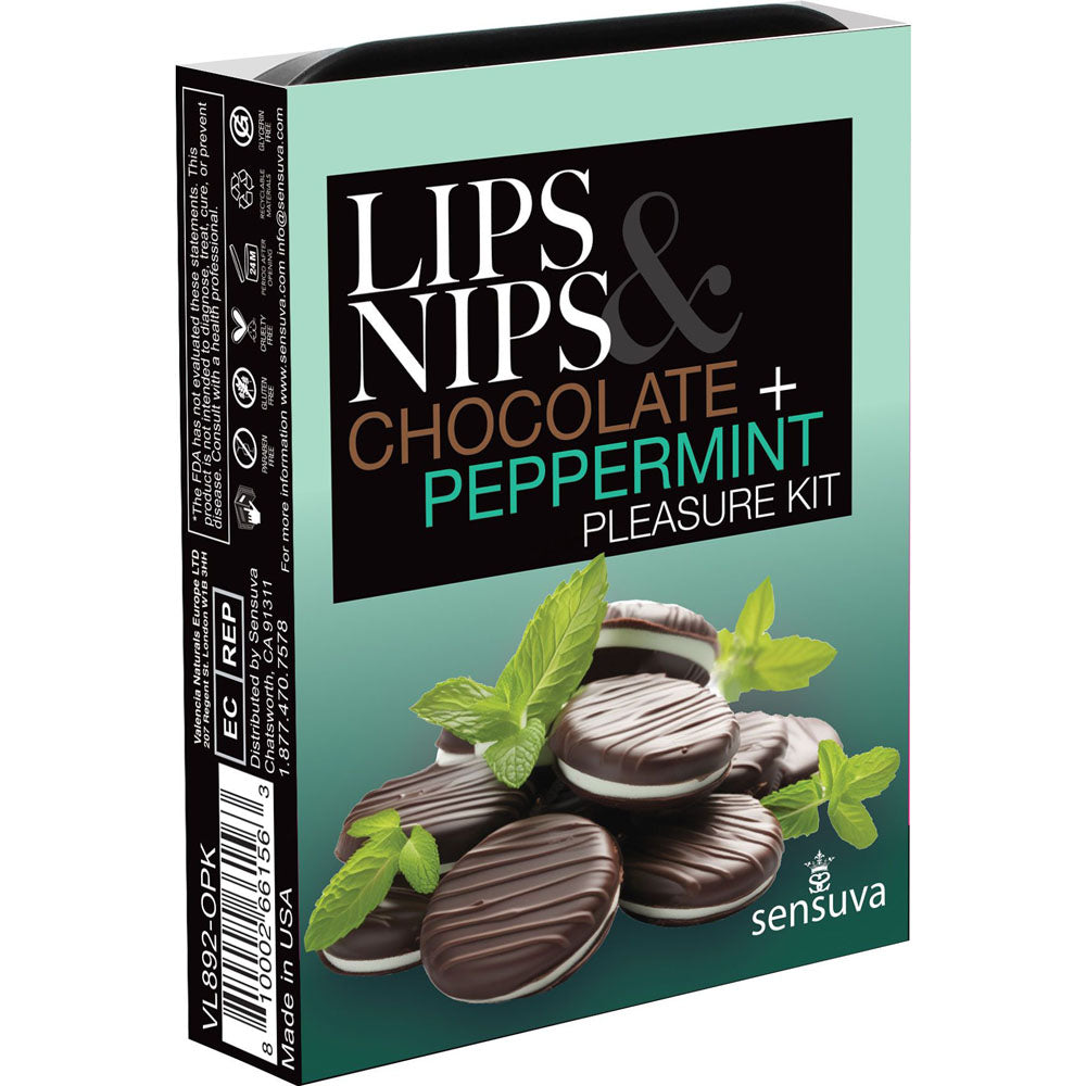Lips & Nips Pleasure Kit Chocolate Peppermint | 810002661563 | Discreet Personal Wellness