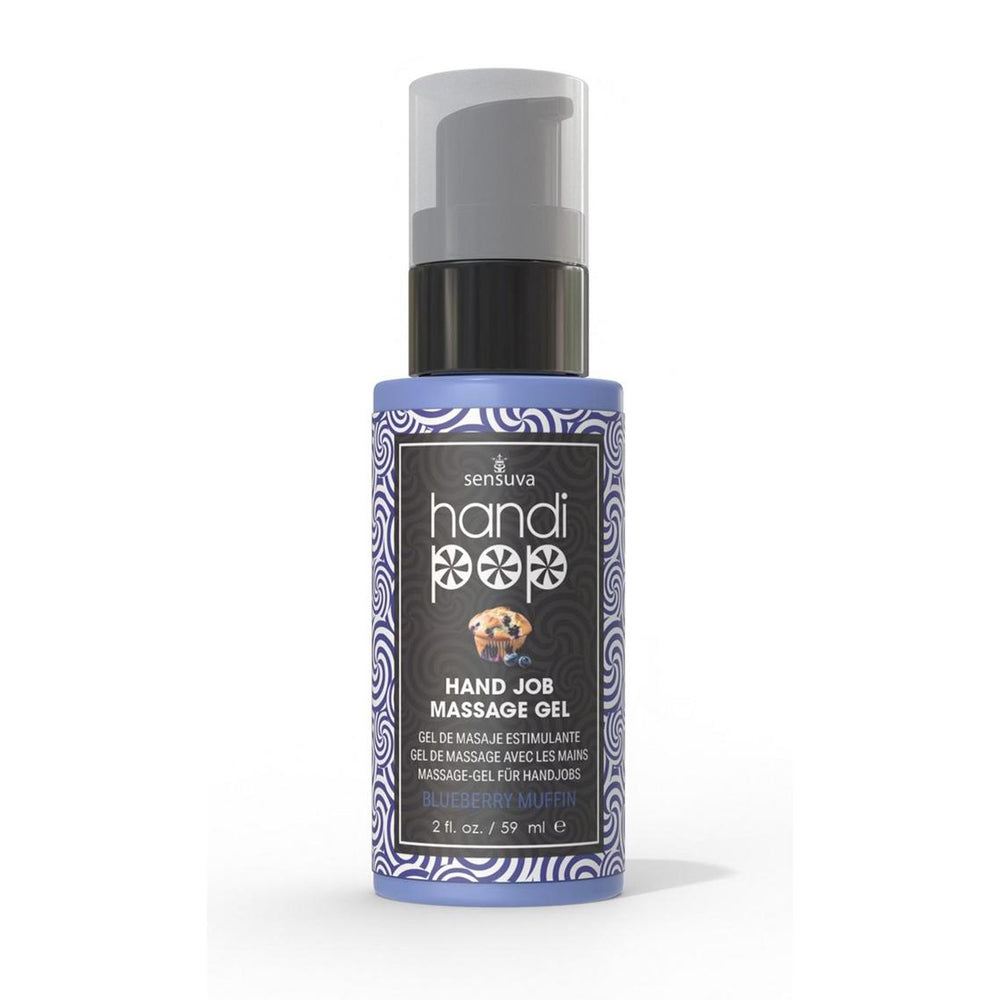 Handipop Edible Massage Gel Blueberry Muffin 2 oz. Bottle | 810002663895 | Discreet Personal Wellness