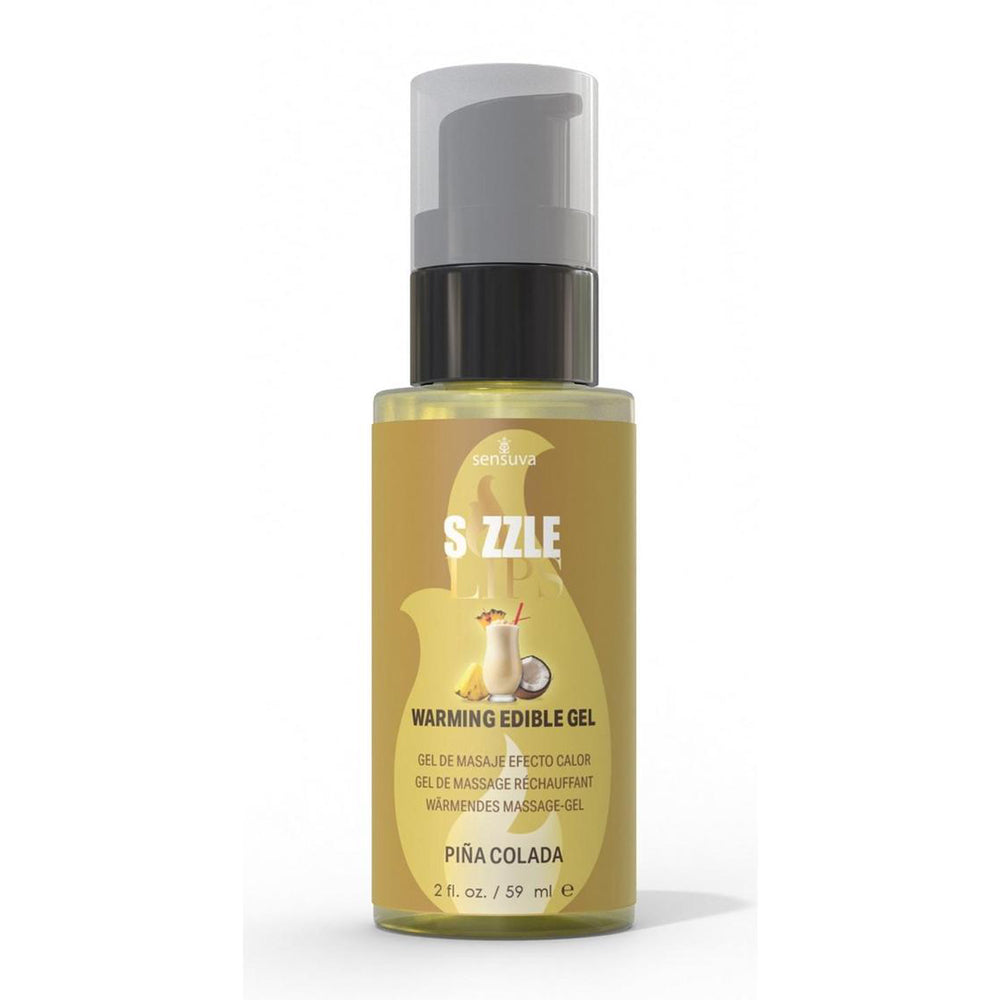 Sizzle Lips Warming Gel Pina Colada 2 oz. Bottle | 810002664168 | Discreet Personal Wellness