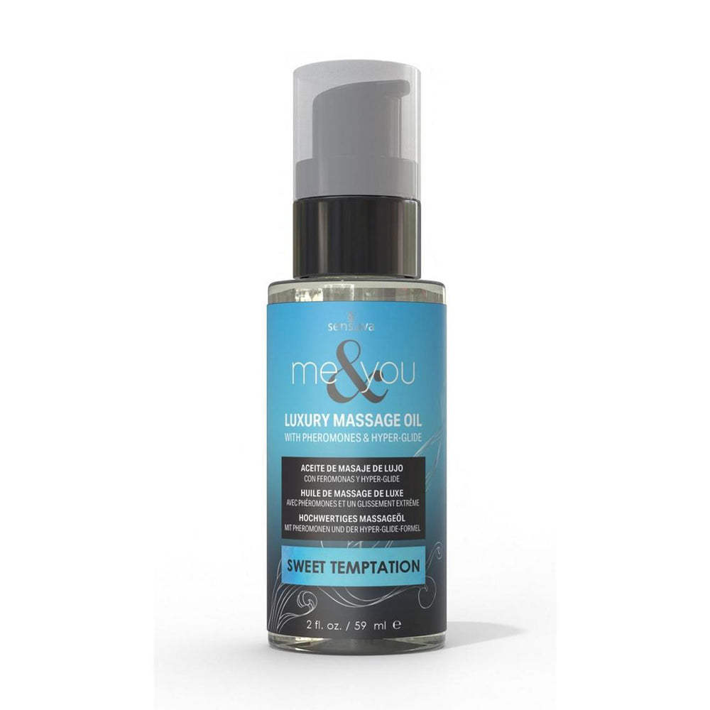 Me & You Massage Oil Sweet Temptation 2 oz. Bottle | 810002664489 | Discreet Personal Wellness