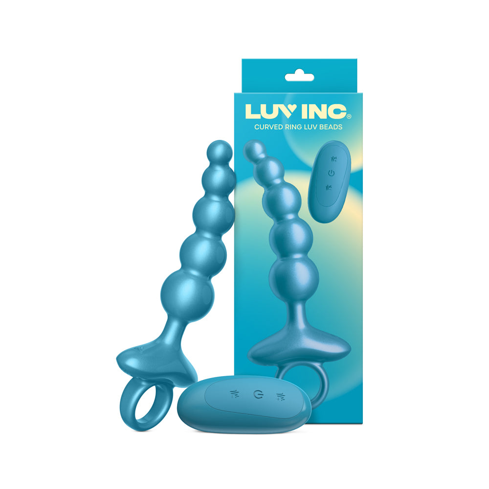 Cr23: Curved Ring Luv Beads Metallic Blue | 810119283658 | Discreet Personal Wellness