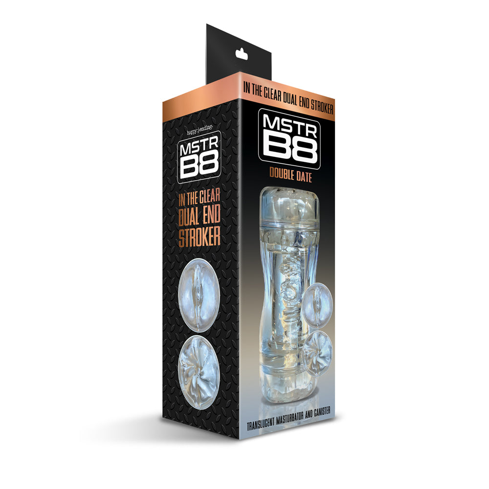 Mstr B8 In The Clear Dual End Stroker Double Date | 810126930231 | Discreet Personal Wellness