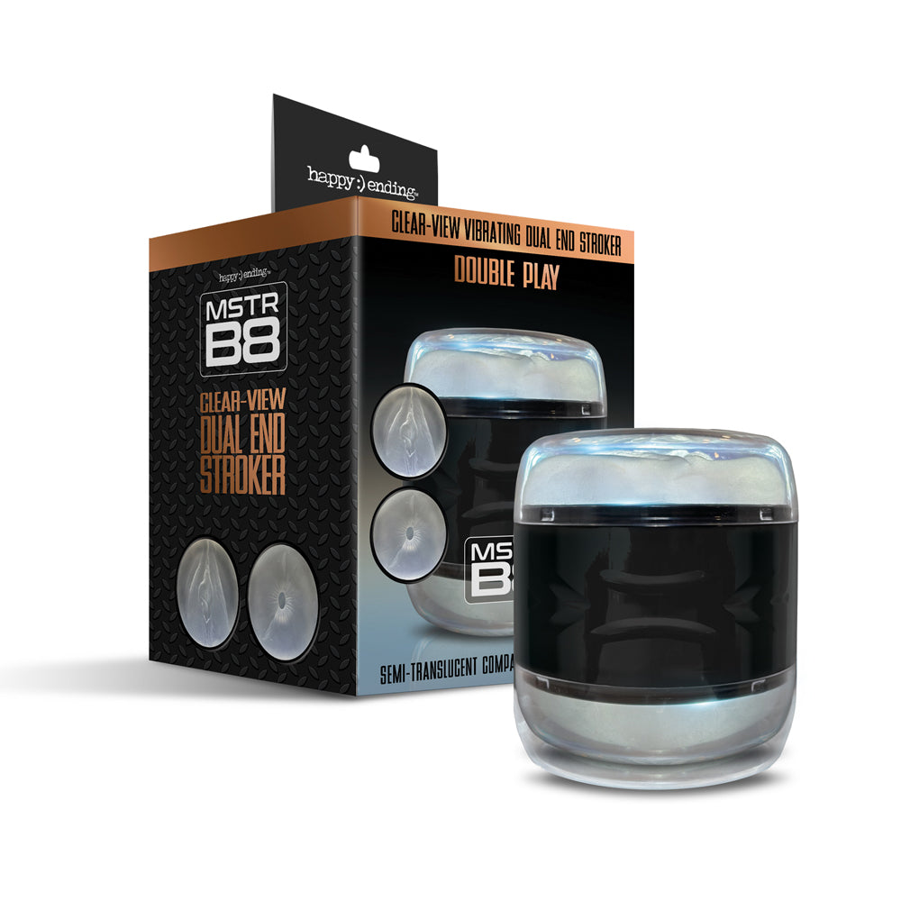 Mstr B8 Clear-View Dual End Stroker Double Play | 810126930422 | Discreet Personal Wellness