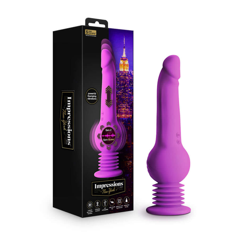 Impressions New York Gyro-Quake Dildo Purple | 810138370353 | Discreet Personal Wellness