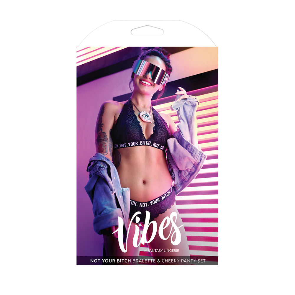 Not Your Bitch Bralette & Cheeky Panty Set - S/M Boxed | 811432028902 | Discreet Personal Wellness