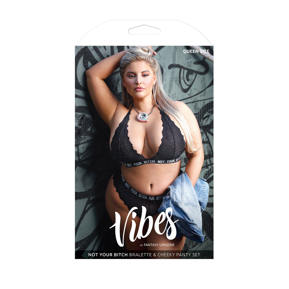 Not Your Bitch Bralette & Cheeky Panty Set Queen Size | 811432029824 | Discreet Personal Wellness