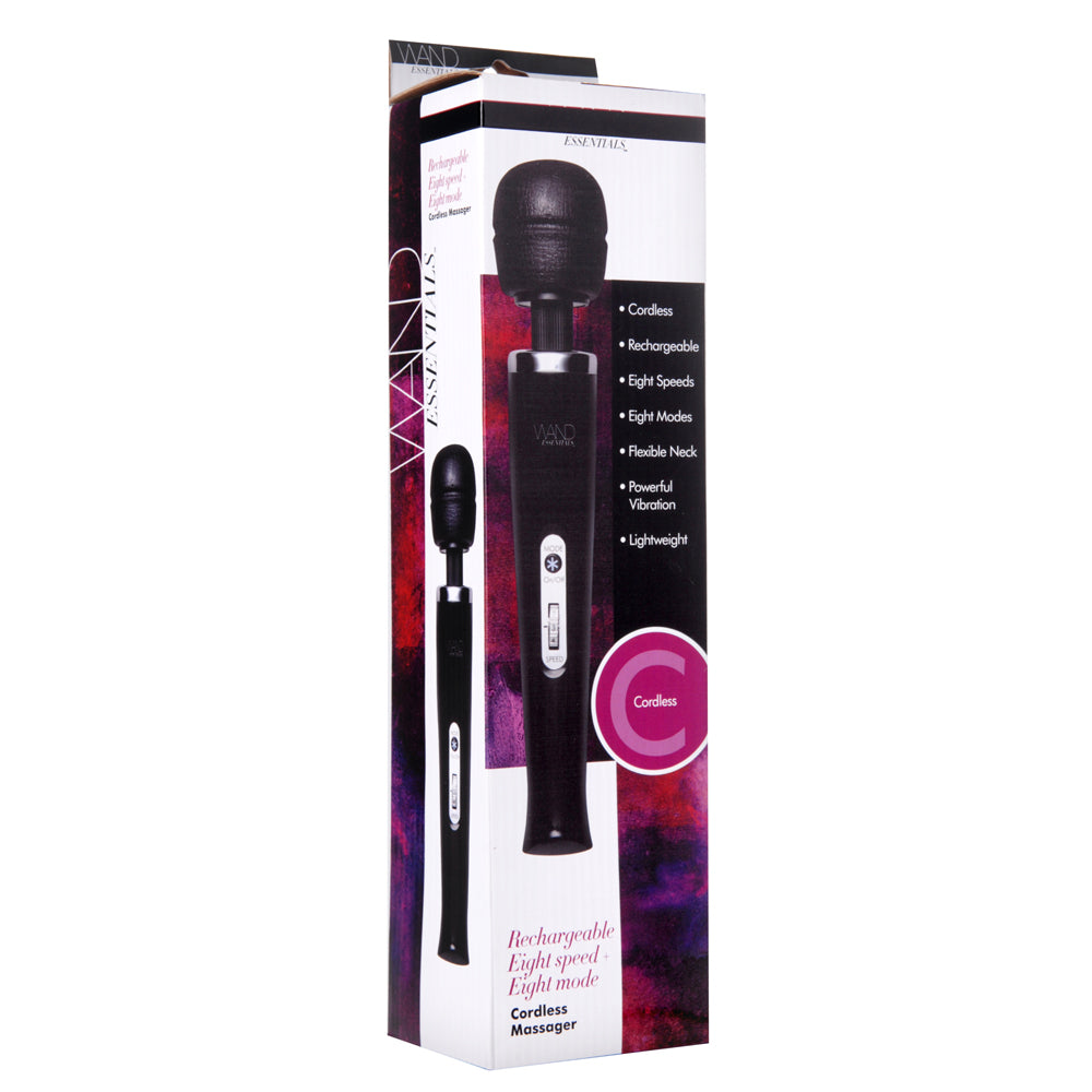Wand Essentials 8 Speed 8 Function Wand Black Rechargeable 110V | 8118470163896 | Discreet Personal Wellness