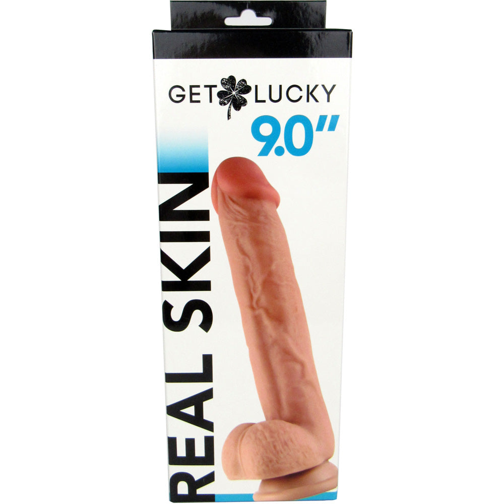 Get Lucky 9" Dual Layer Penis Flesh | 812024032468 | Discreet Personal Wellness