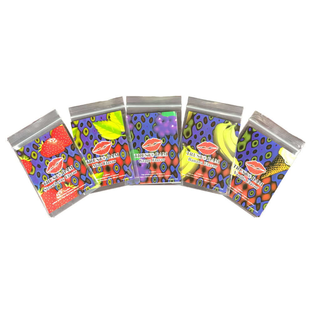 Dental Dams Assorted Flavors 5 Ct | 813356005021 | Discreet Personal Wellness