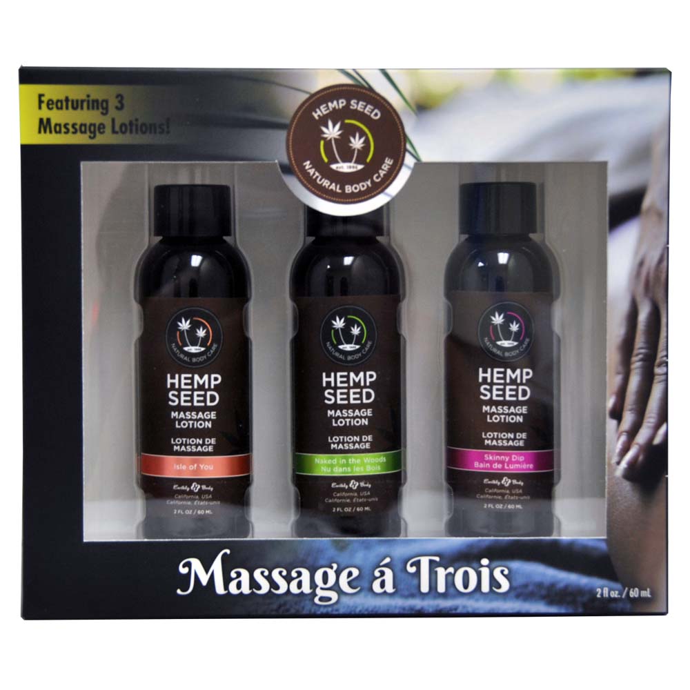 Massage-A-Trois Gift Set Box 2 oz. | 814487023014 | Discreet Personal Wellness
