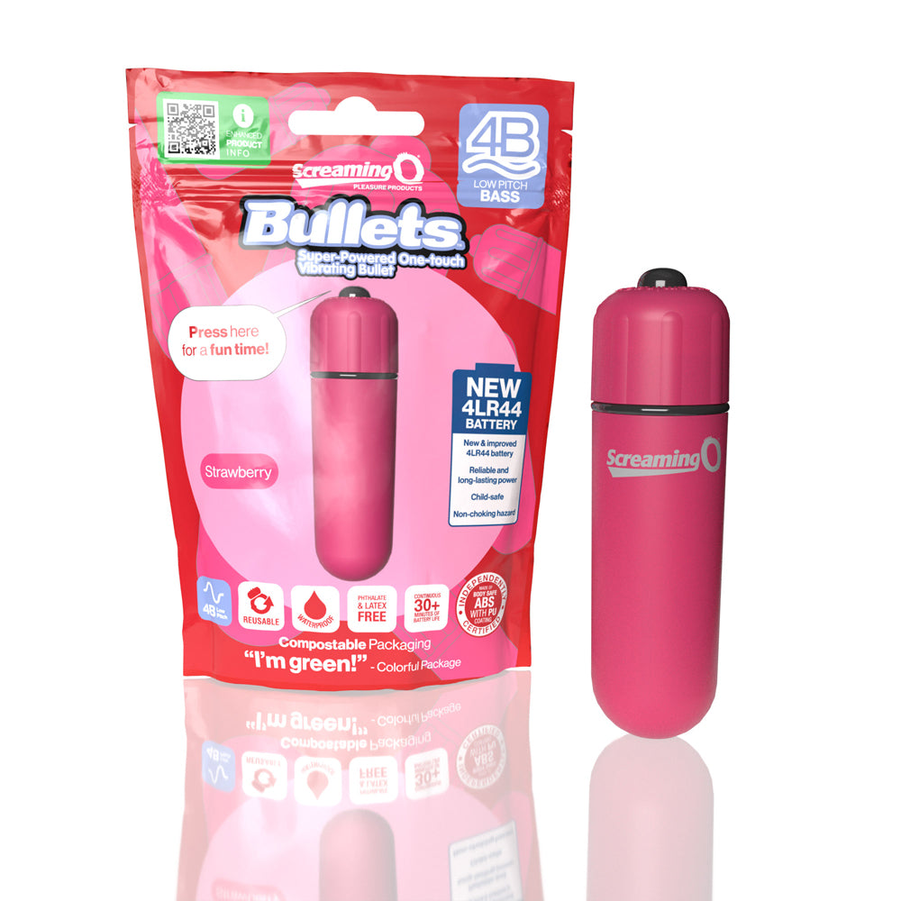 Screaming O 4B Bullet Strawberry 1 Ct | 817483015236 | Discreet Personal Wellness