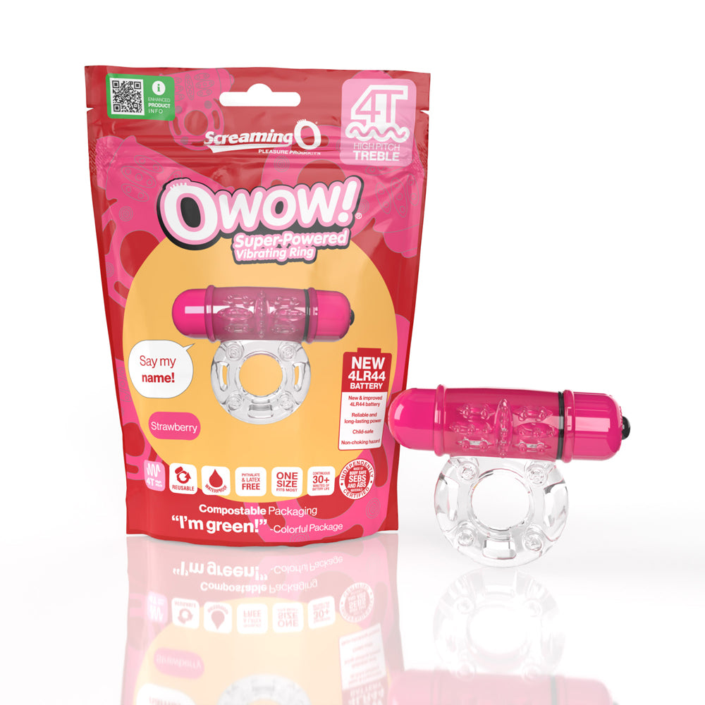 Screaming O 4T Owow Strawberry 1 Ct | 817483015557 | Discreet Personal Wellness