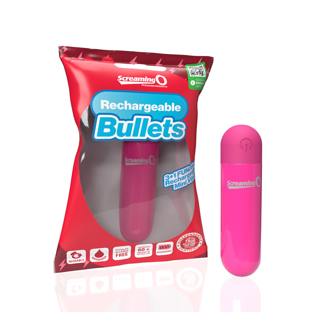 Screaming O Rechargeable Bullets Pink | 817483017391 | Discreet Personal Wellness